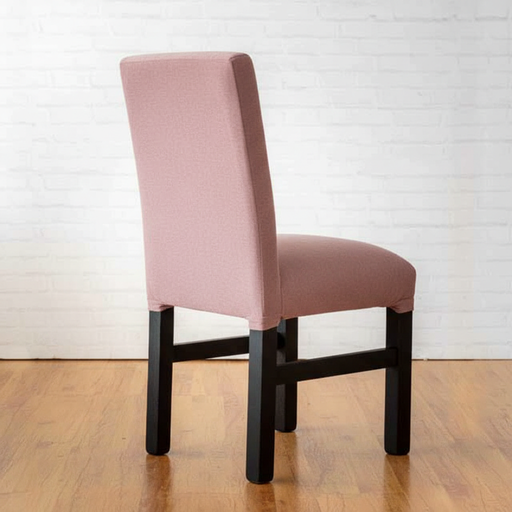 Silla tapizada (Chenille – Rosa, Negras)
