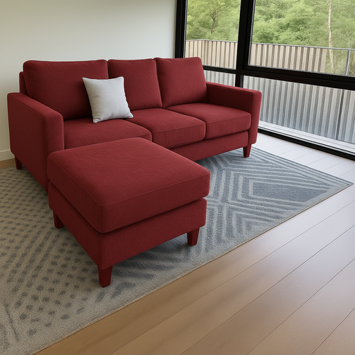Sillon italiano (180x90, Antidesgarro Boss – Rojo, Sin apoyabrazos)