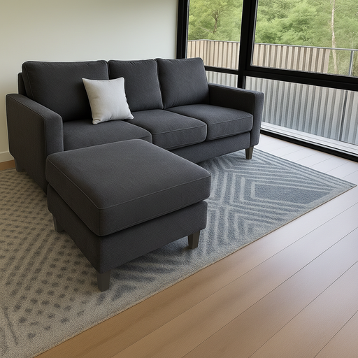 Sillon italiano (180x90, Chenille – Gris Oscuro, Sin apoyabrazos)