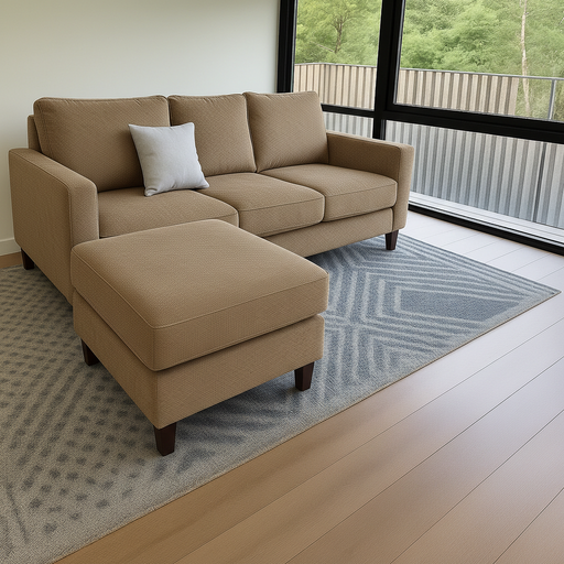 Sillon italiano (180x90, Chenille – Beige Marron, Sin apoyabrazos)