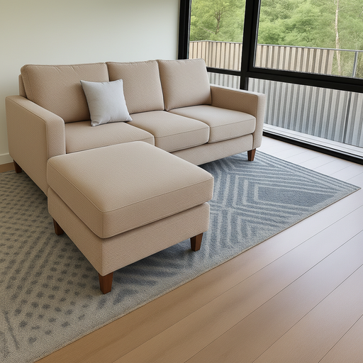 Sillon italiano (180x90, Chenille – Natural, Sin apoyabrazos)