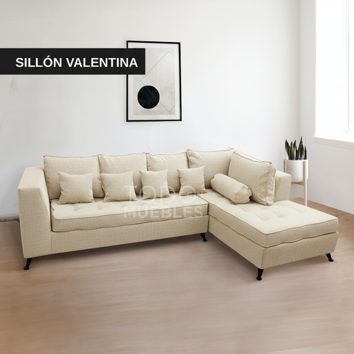 Sillón Valentina (250x160, Antidesgarro Ramher - Marfil, Lado derecho mirando de frente)