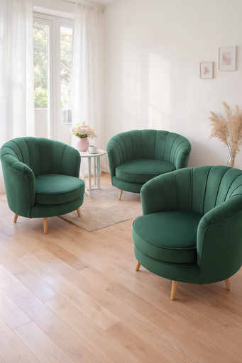 Sillón Shell (Antimanchas Murano – Verde ingles)