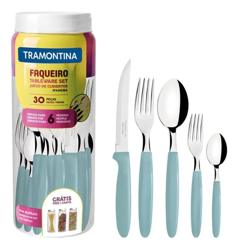 Set de cubiertos negro x24pcs