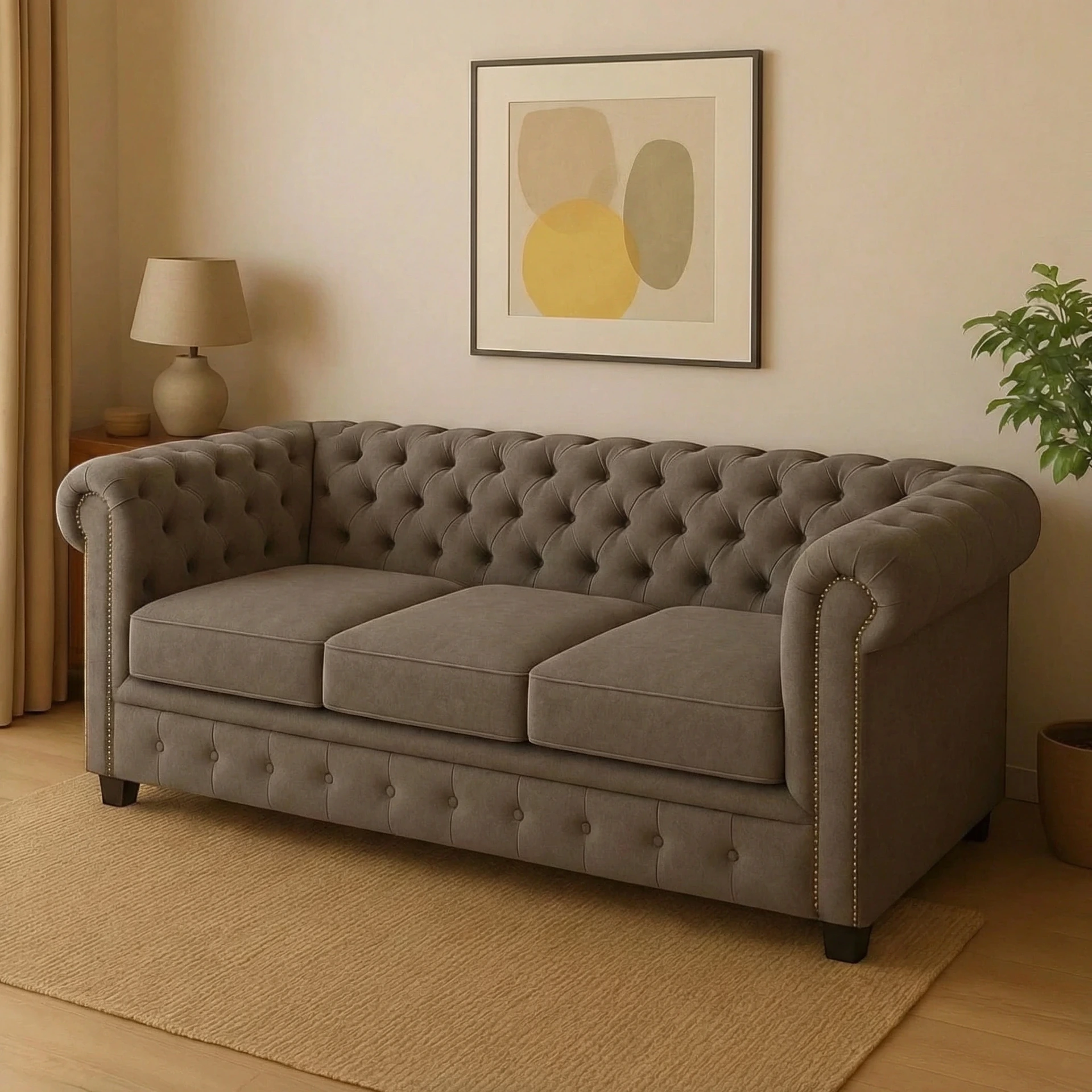 Sillon Chester (200x90, Antimanchas Murano – Roble, Plateadas)